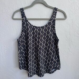 Billabong Black and White Geometric Tank Top